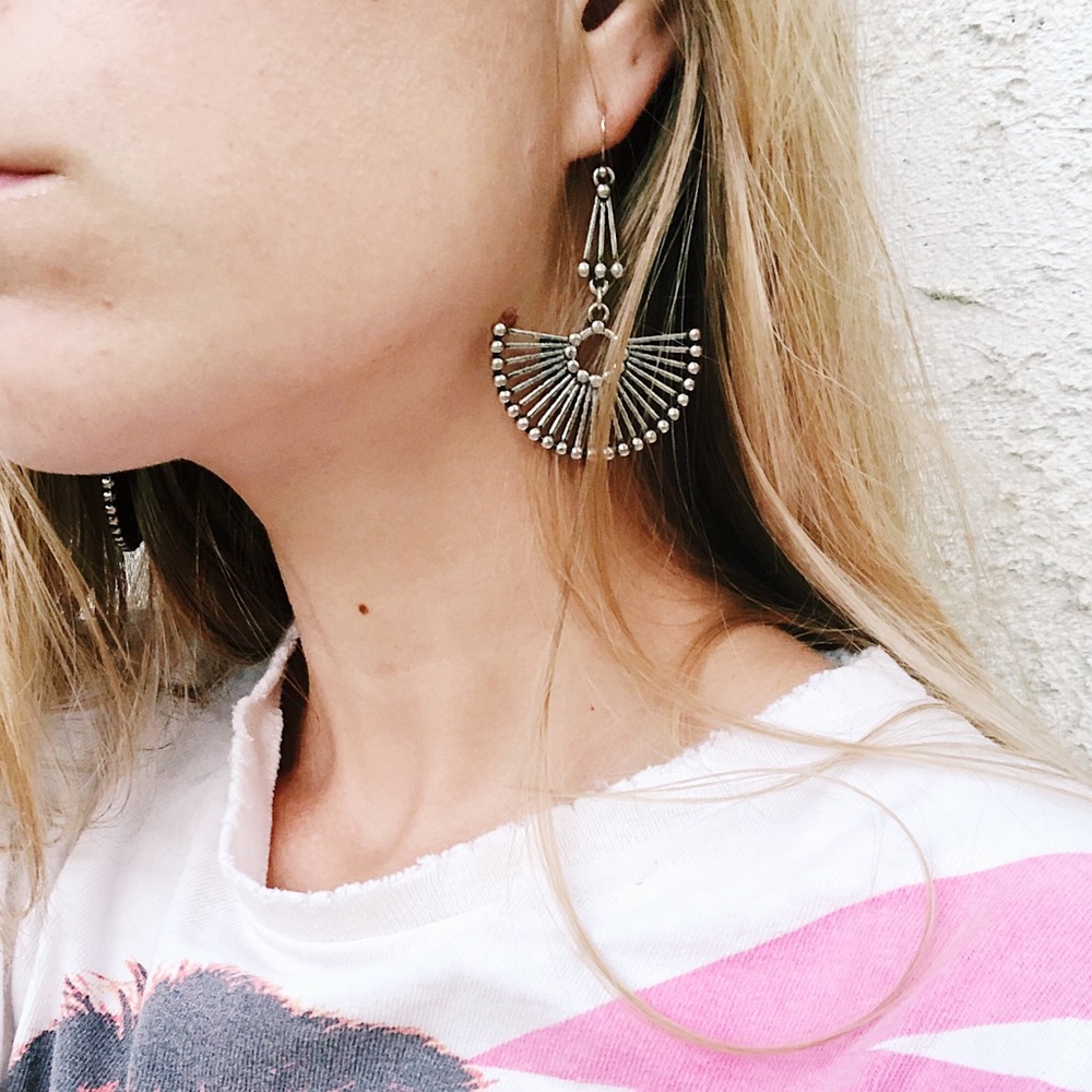 Silver bohemian earrings